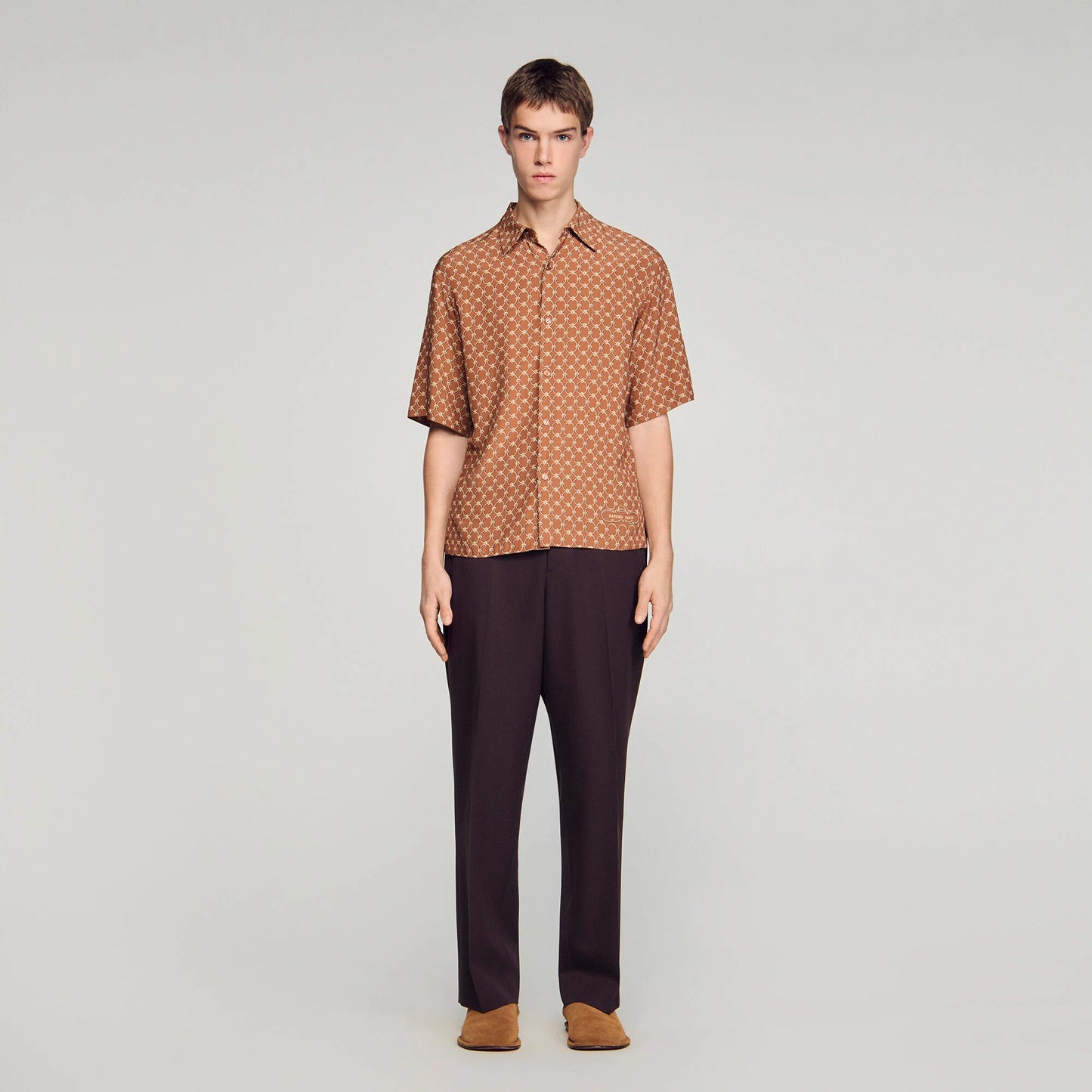Camisa fluida estampado eslabones