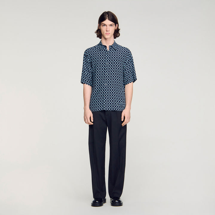 Camisa fluida estampado eslabones