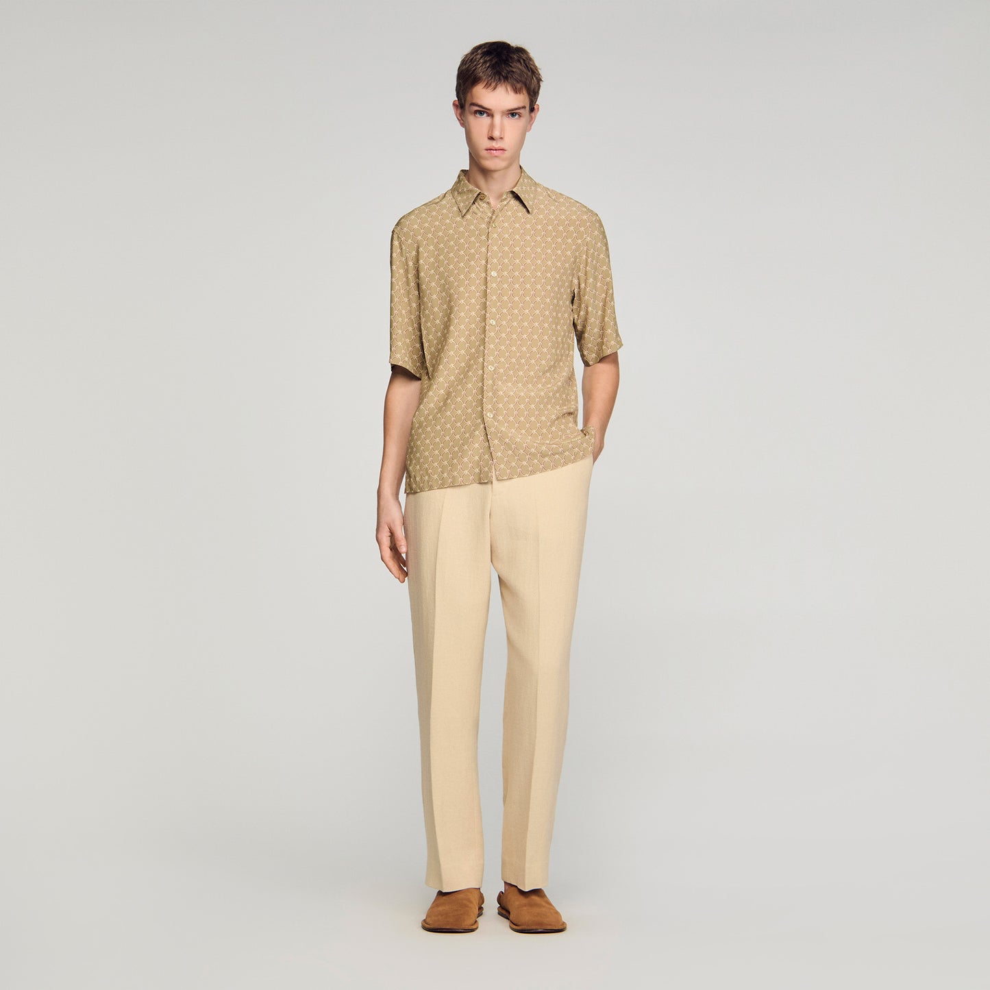Camisa fluida estampado eslabones