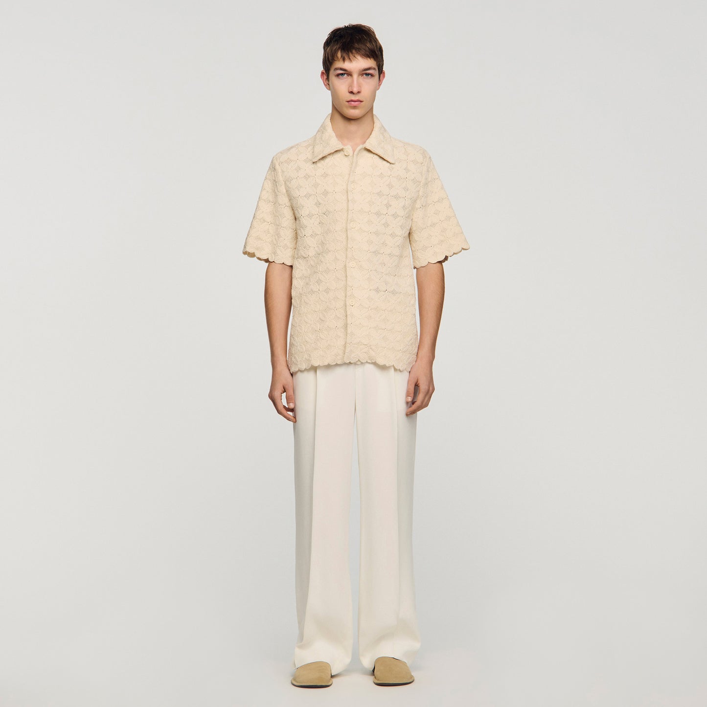 Camisa de algodón bordado inglés