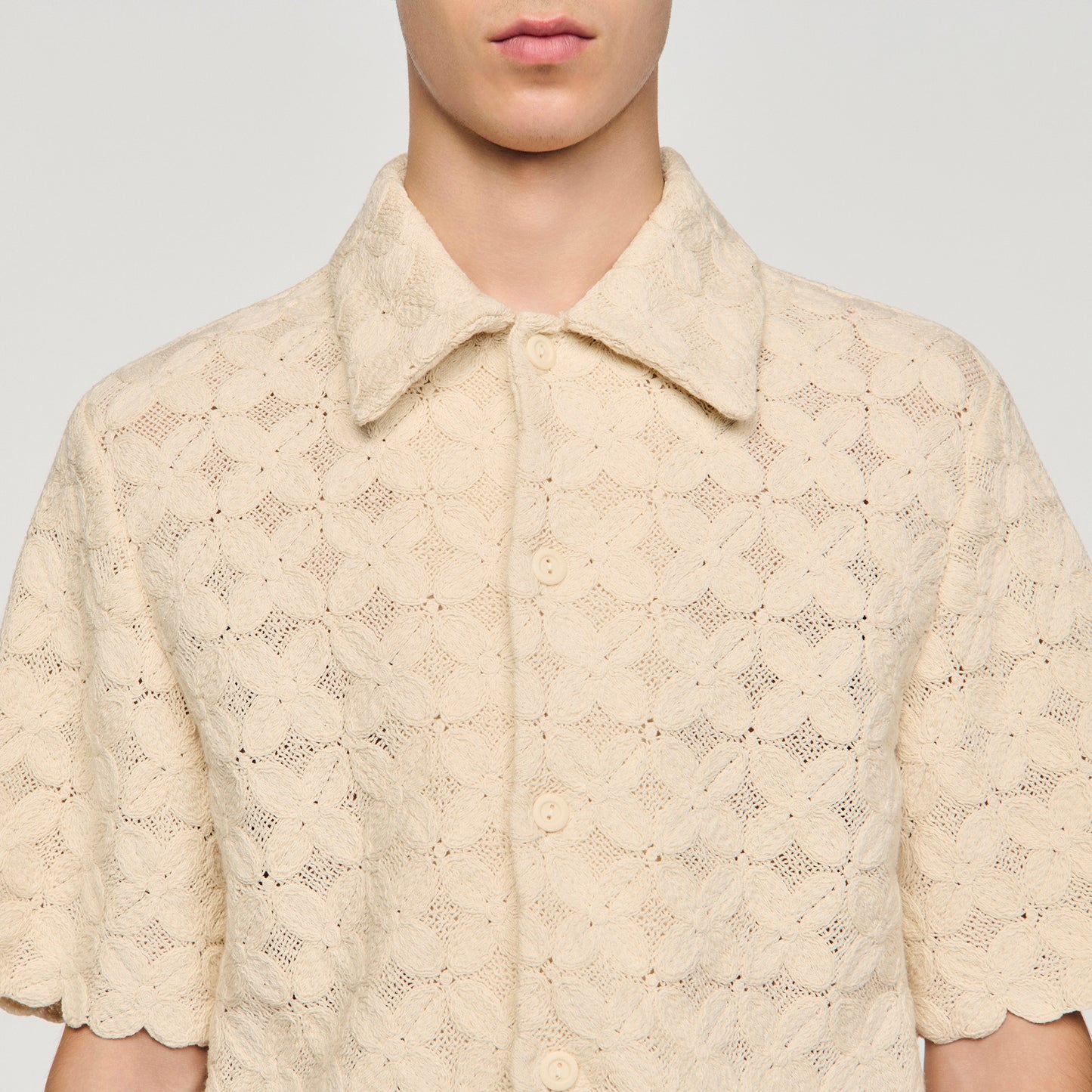 Camisa de algodón bordado inglés