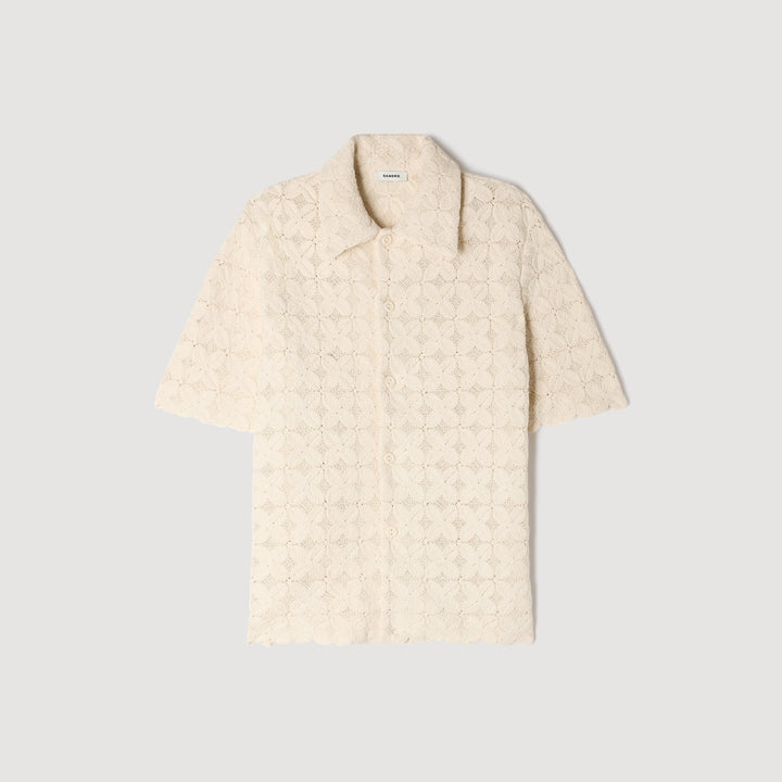 Camisa de algodón bordado inglés