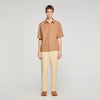 Camisa con textura, cuello italiano