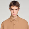 Camisa con textura, cuello italiano