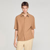 Camisa con textura, cuello italiano