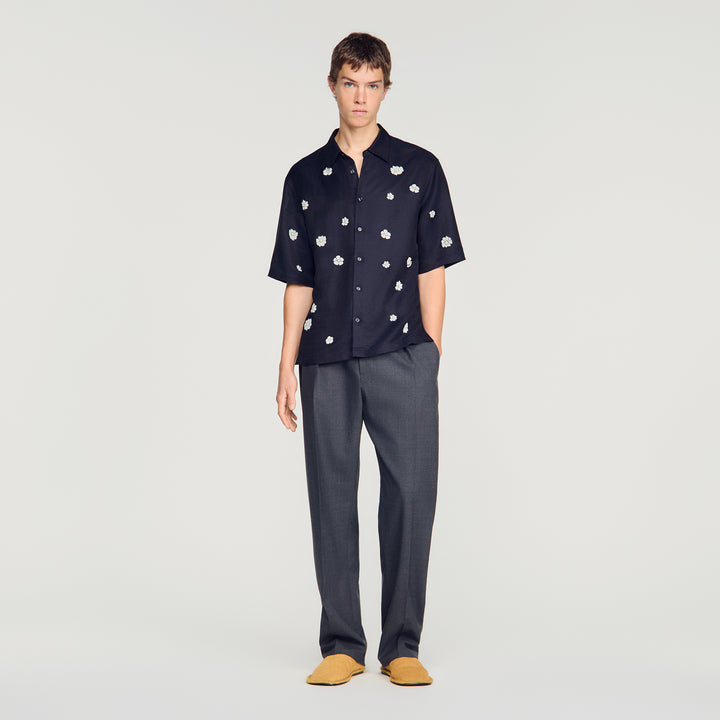 Camisa fluida con estampado floral