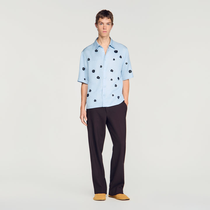 Camisa fluida con estampado floral
