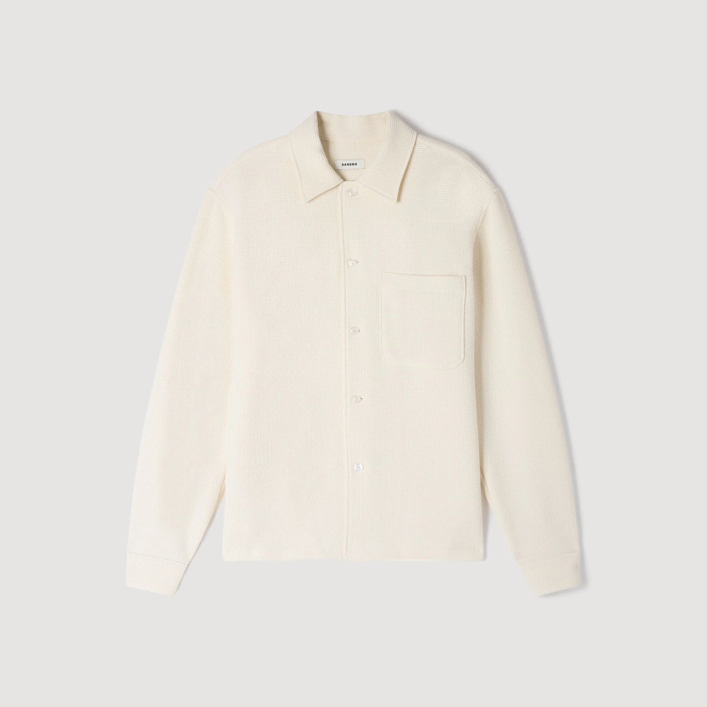 Camisa texturizada cuello italiano