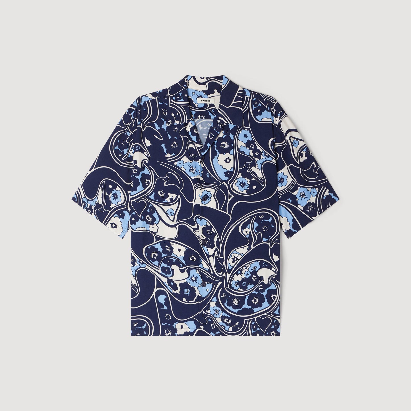 Camisa estampada cuello italiano