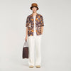 Camisa estampada cuello italiano