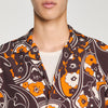 Camisa estampada cuello italiano