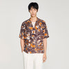 Camisa estampada cuello italiano