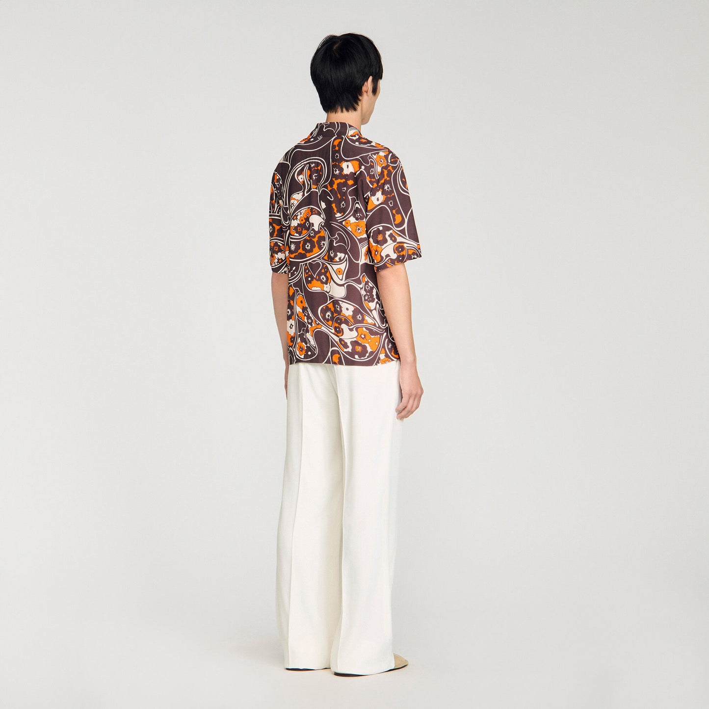 Camisa estampada cuello italiano