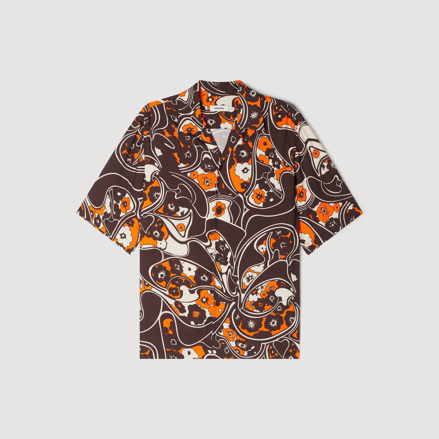 Camisa estampada cuello italiano