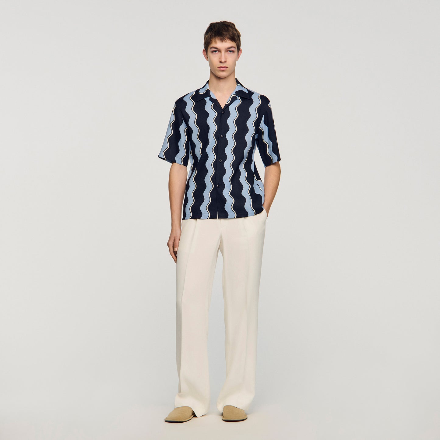 Camisa de lino con estampado