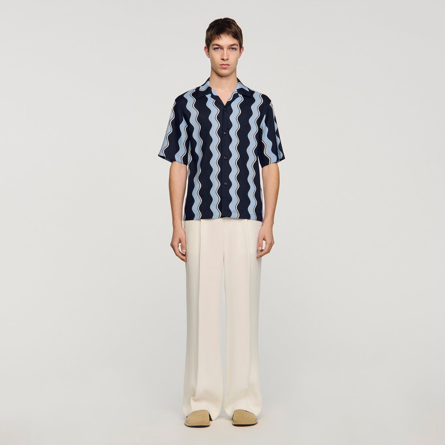 Camisa de lino con estampado