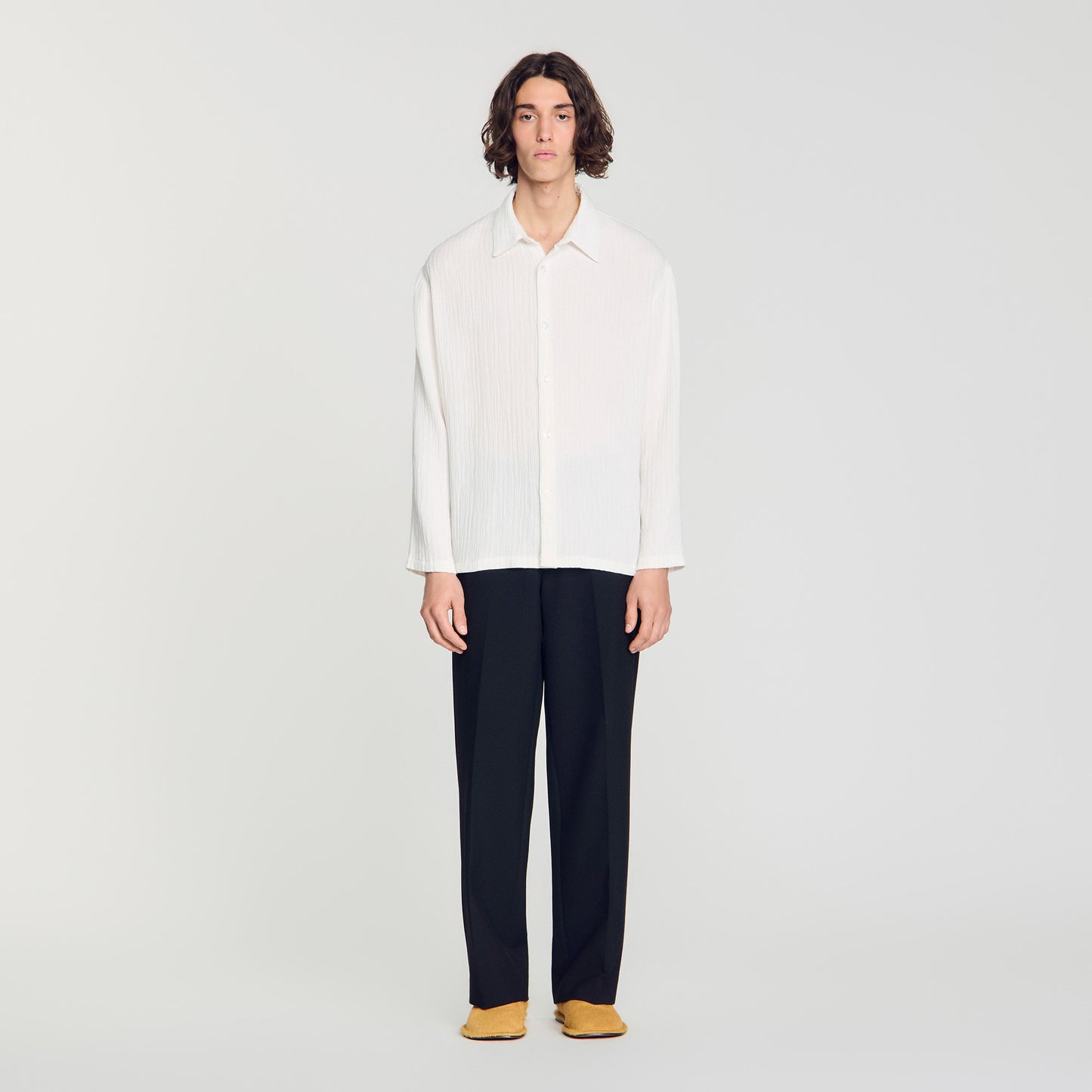 Camisa fluida efecto arrugado