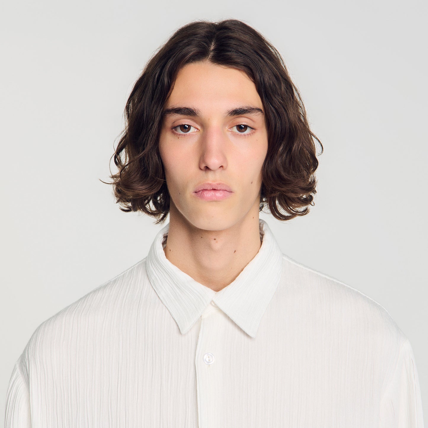 Camisa fluida efecto arrugado