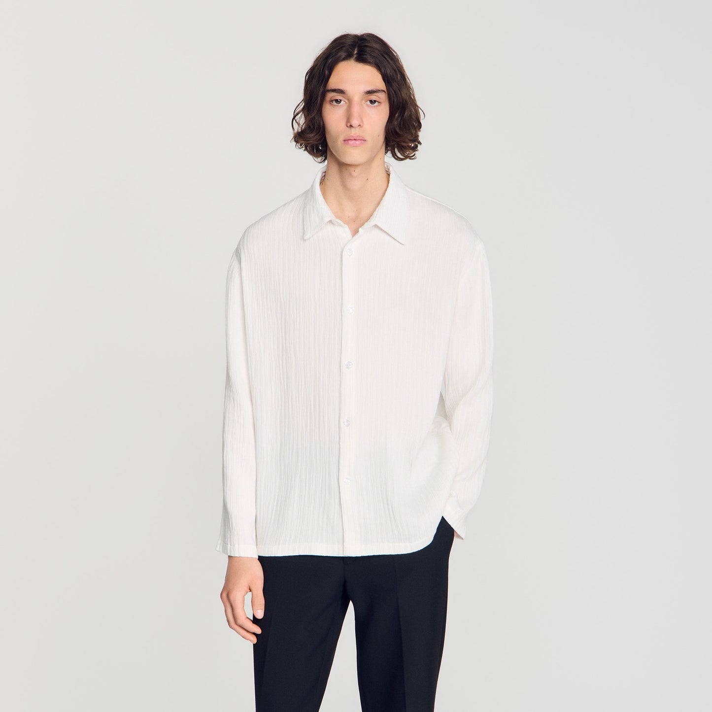 Camisa fluida efecto arrugado