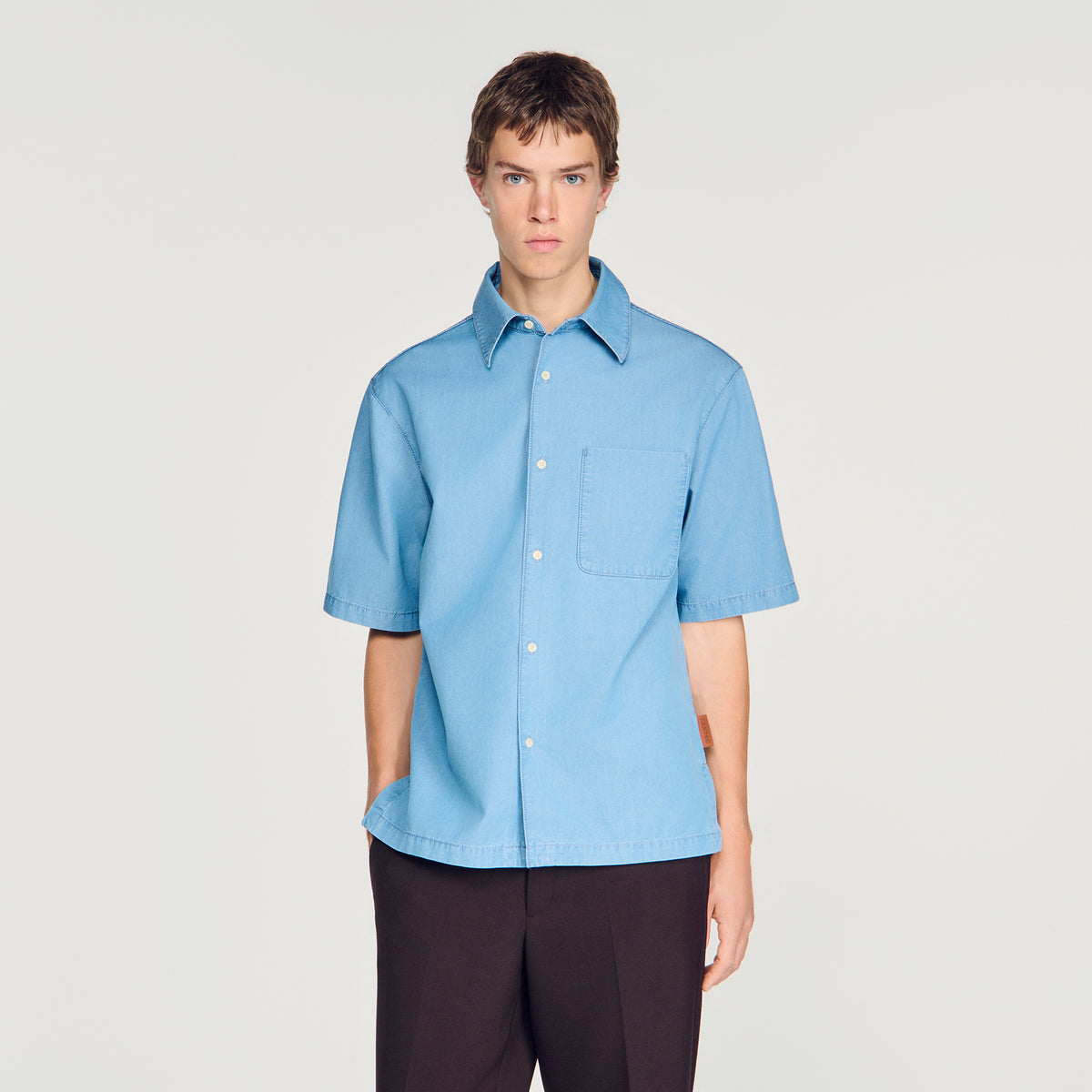 Camisa ancha efecto lavado