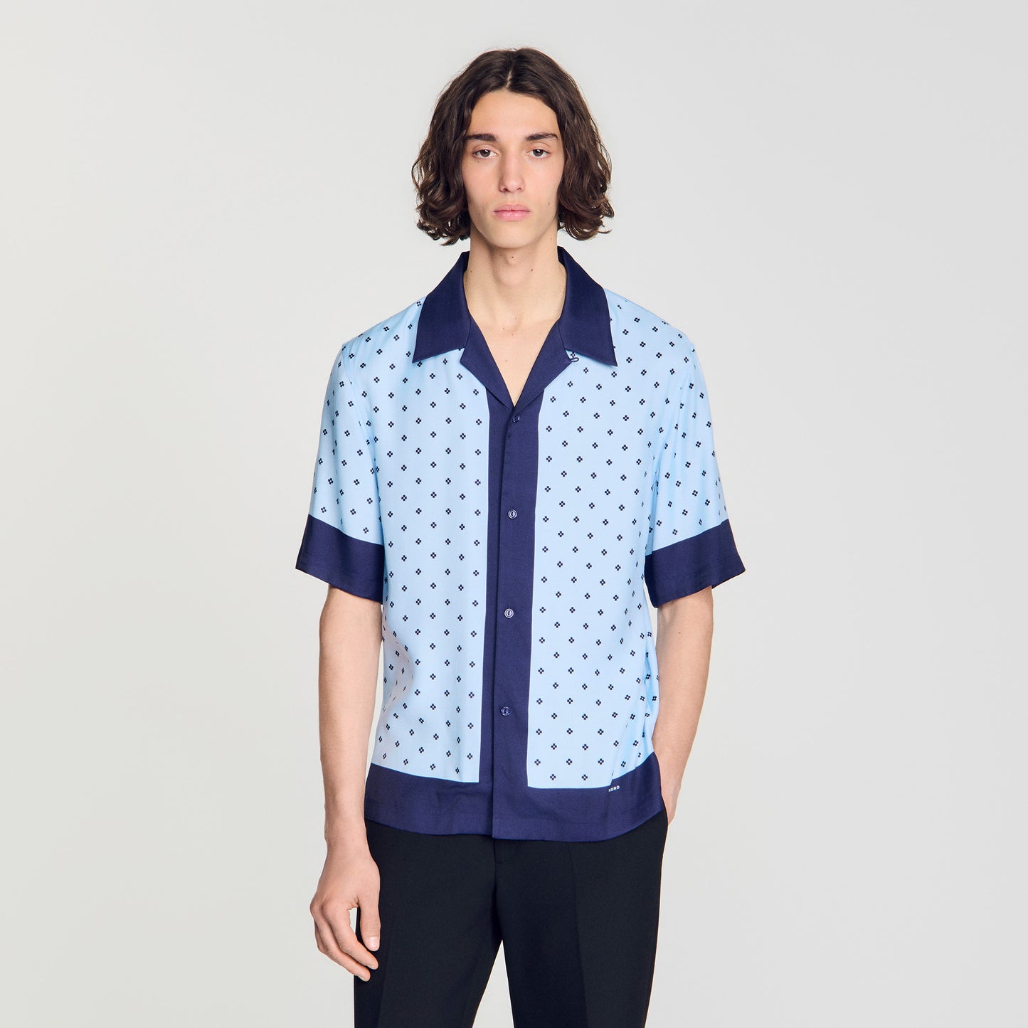 Camisa con motivo micro cross