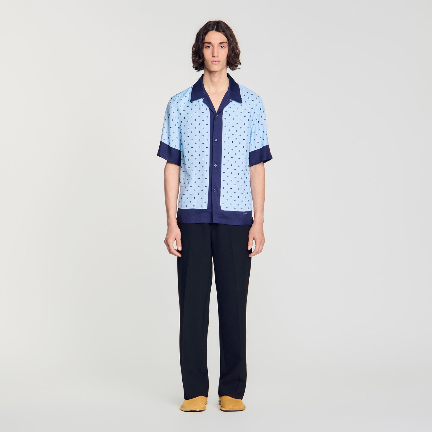 Camisa con motivo micro cross