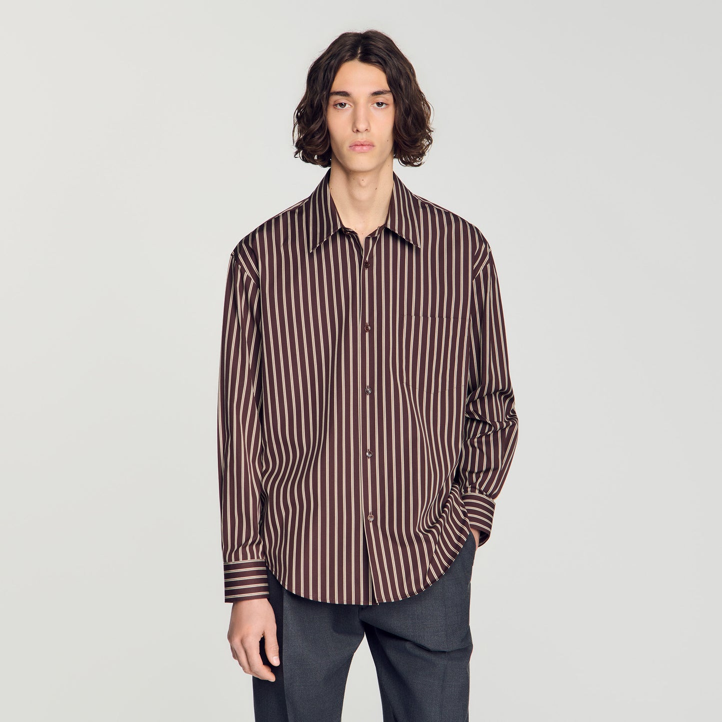 Camisa de algodón de rayas
