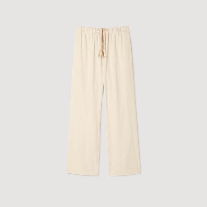 Pantalón ancho de algodón elástico