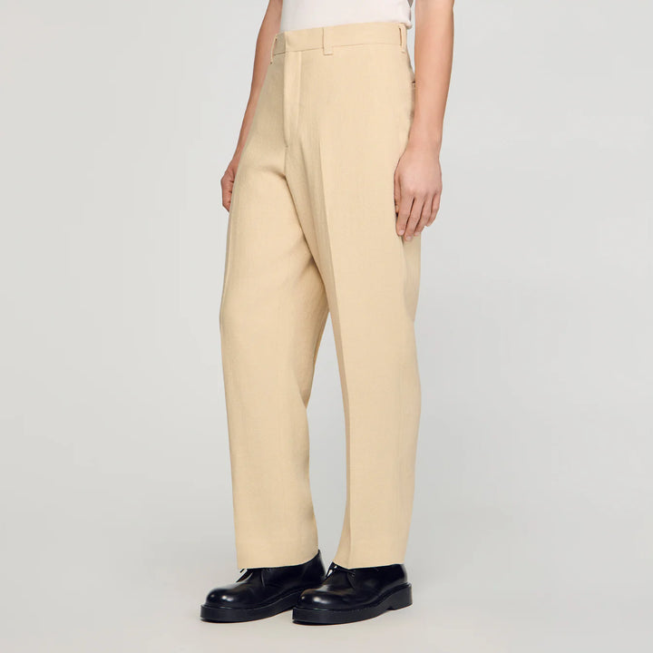 Pantalón de lino y algodón oversize