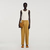 Pantalón ancho de lino elástico