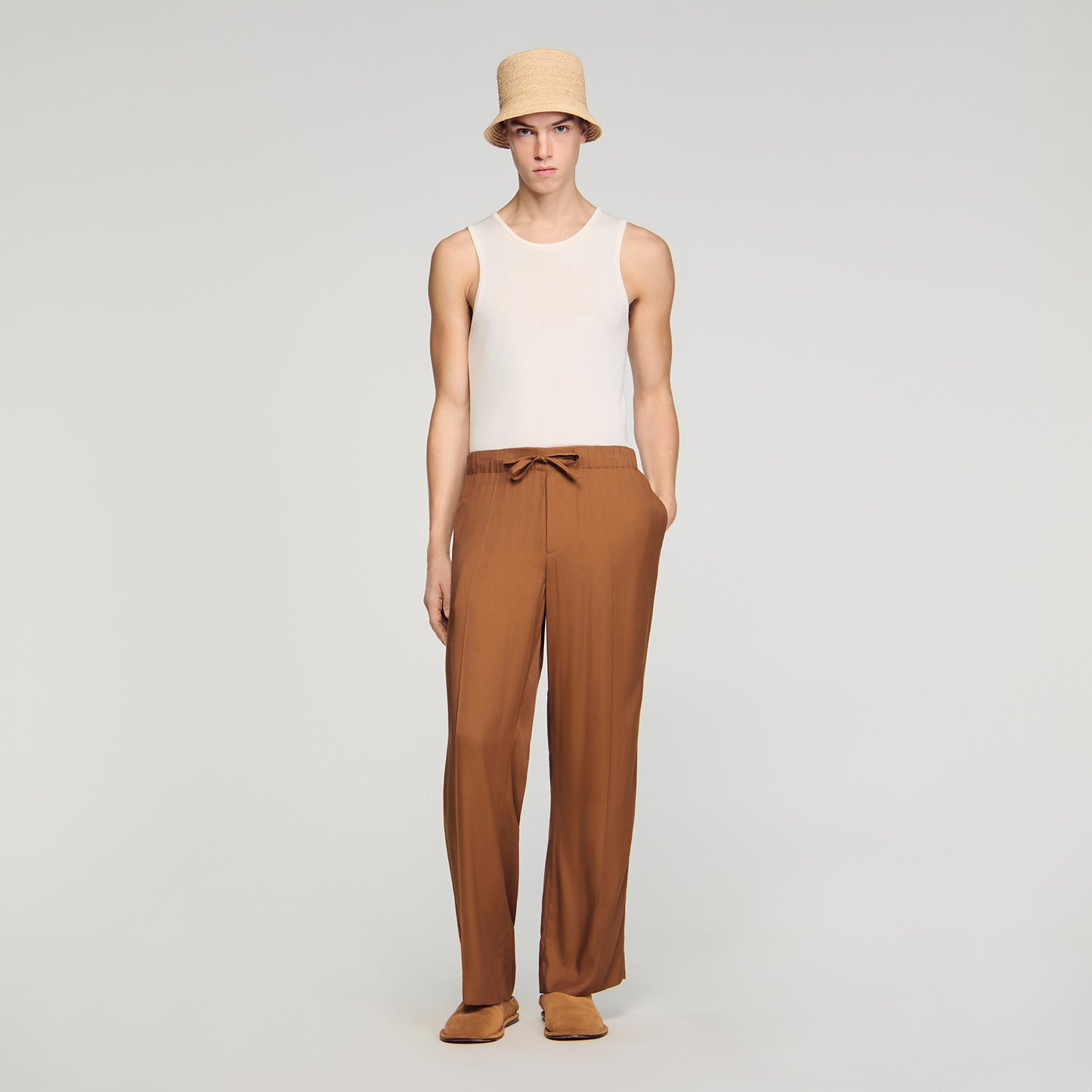 Pantalón fluido elástico con cordón