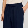 Pantalón recto de lino elástico