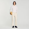 Pantalón ancho algodón lino pinzas
