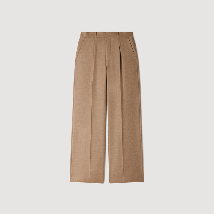Pantalón de traje amplio de lana