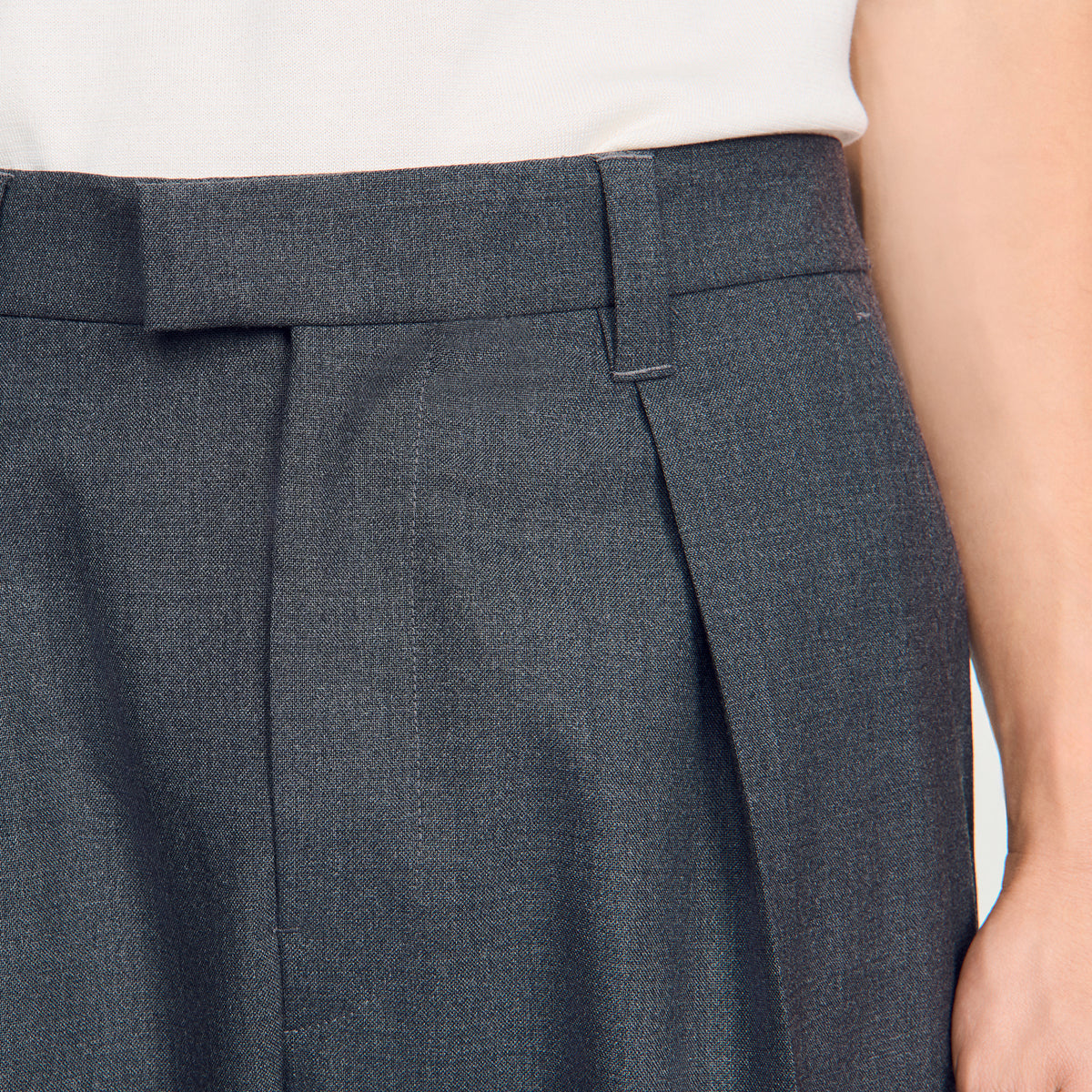 Pantalón ancho de lana