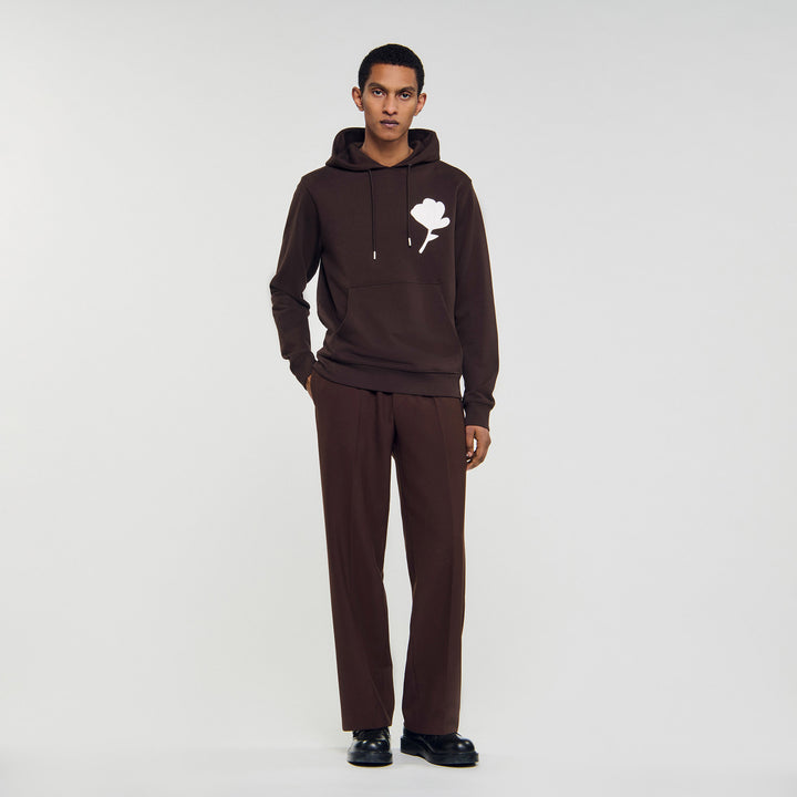Sudadera con parche de flor