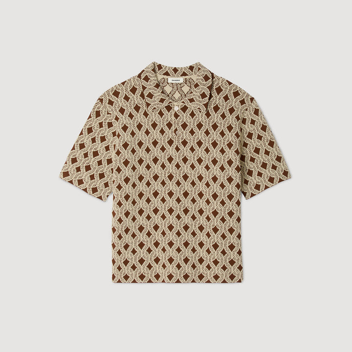 Camisa cárdigan de jacquard cuerda