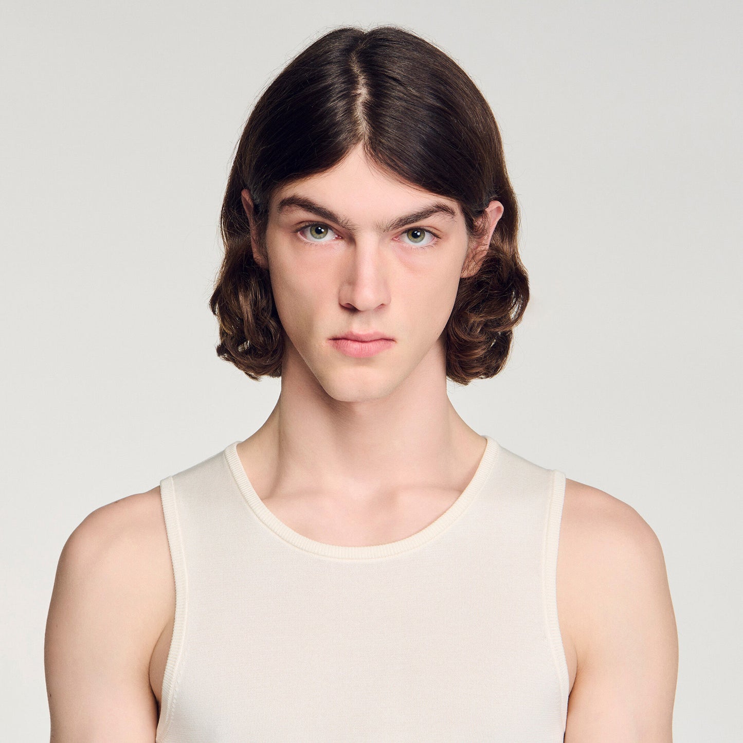 Top de punto cuello redondo