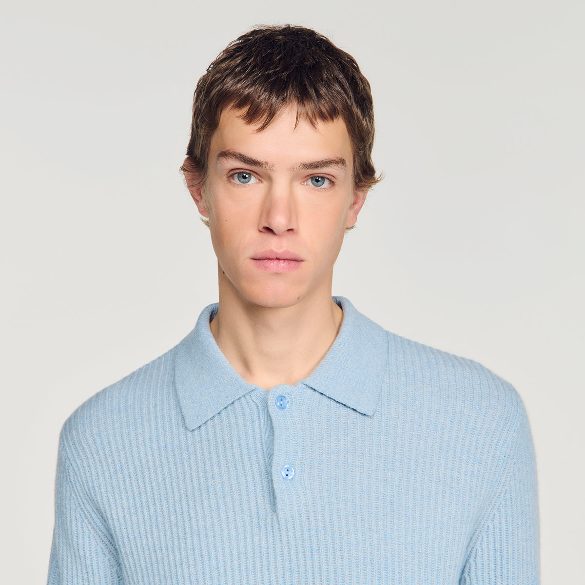 Polo de lana de canalé