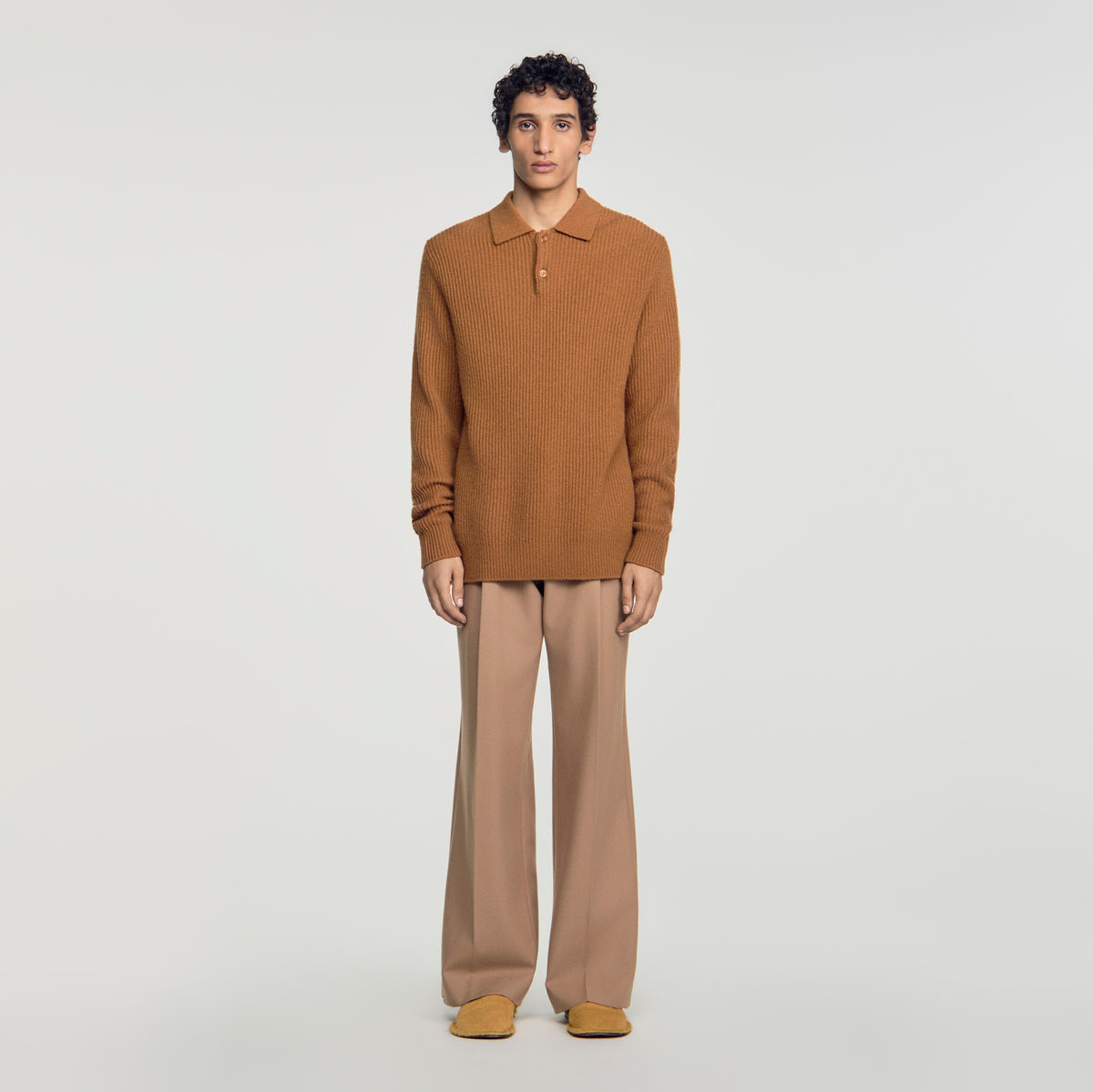 Polo de lana de canalé