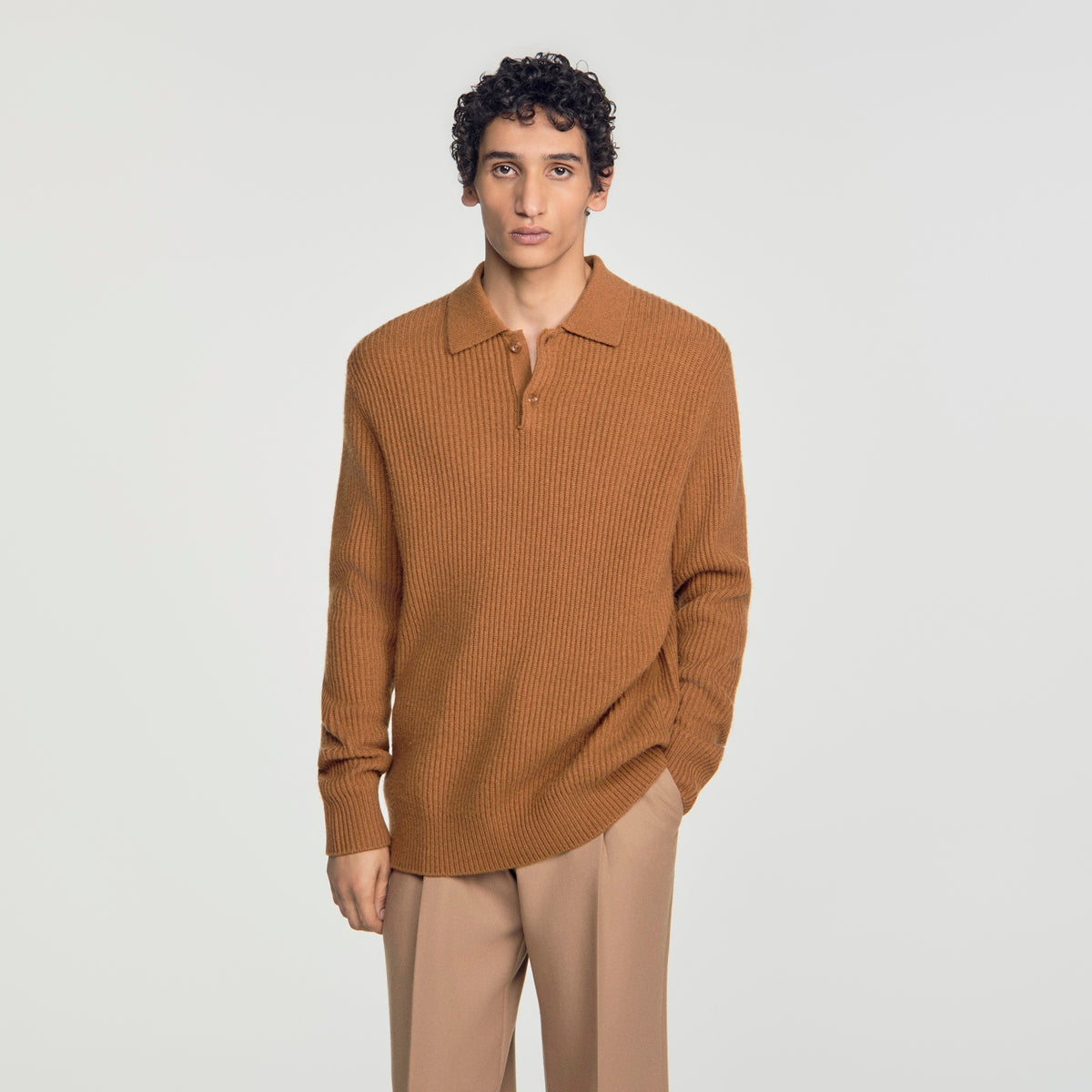 Polo de lana de canalé
