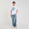 Camiseta de algodón estampado olas