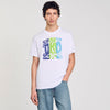 Camiseta de algodón estampado olas