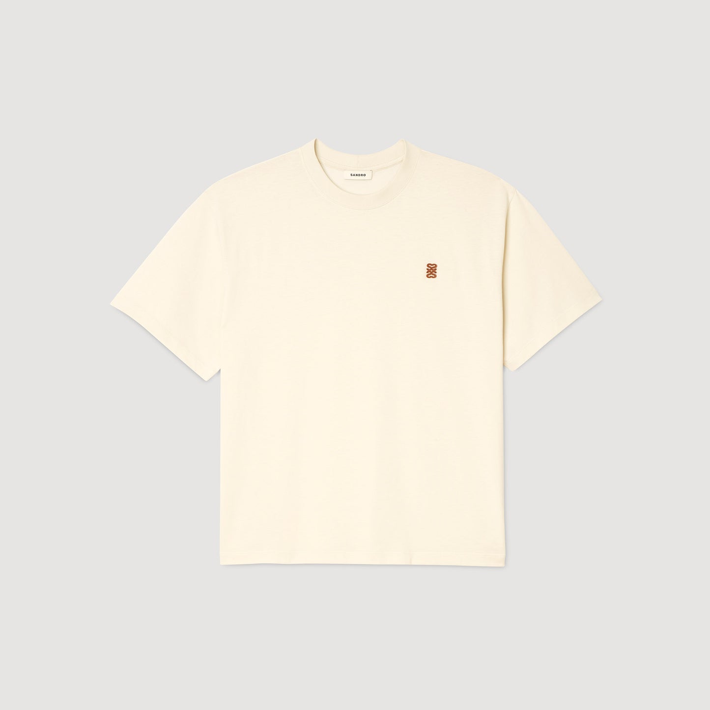 Camiseta con logotipo de cuero