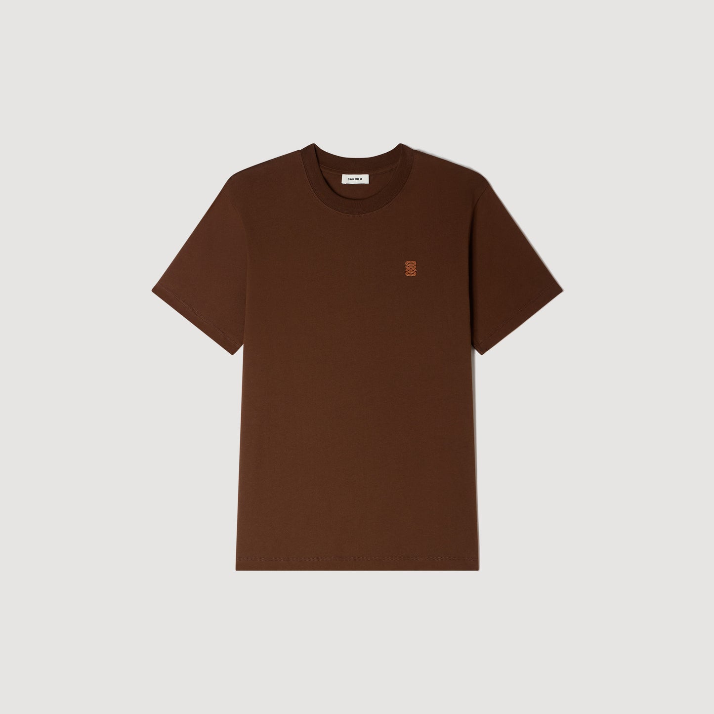 Camiseta con logo de cuero