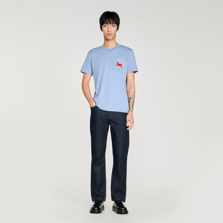 Camiseta de algodón bordado caballo