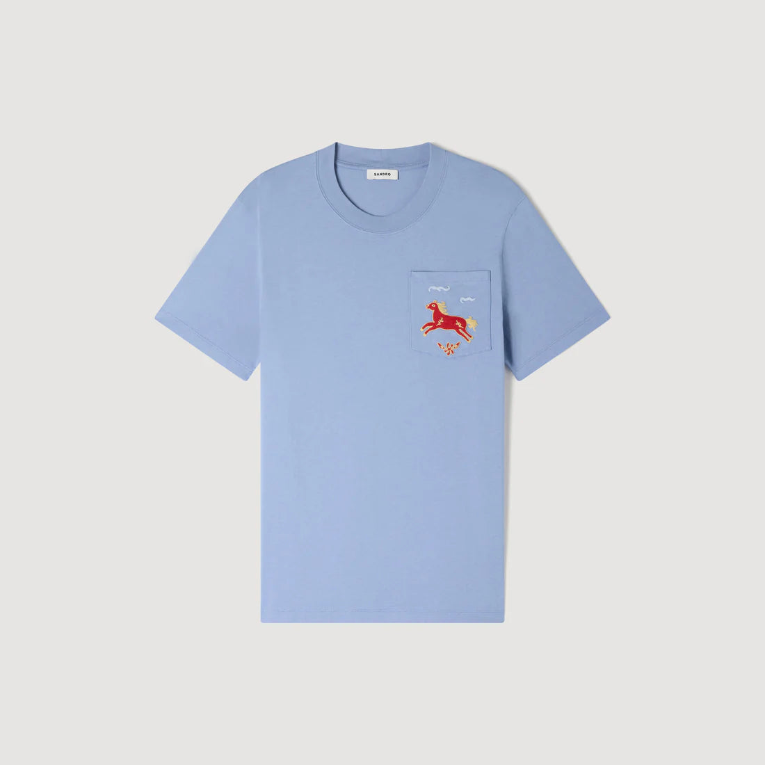 Camiseta de algodón bordado caballo