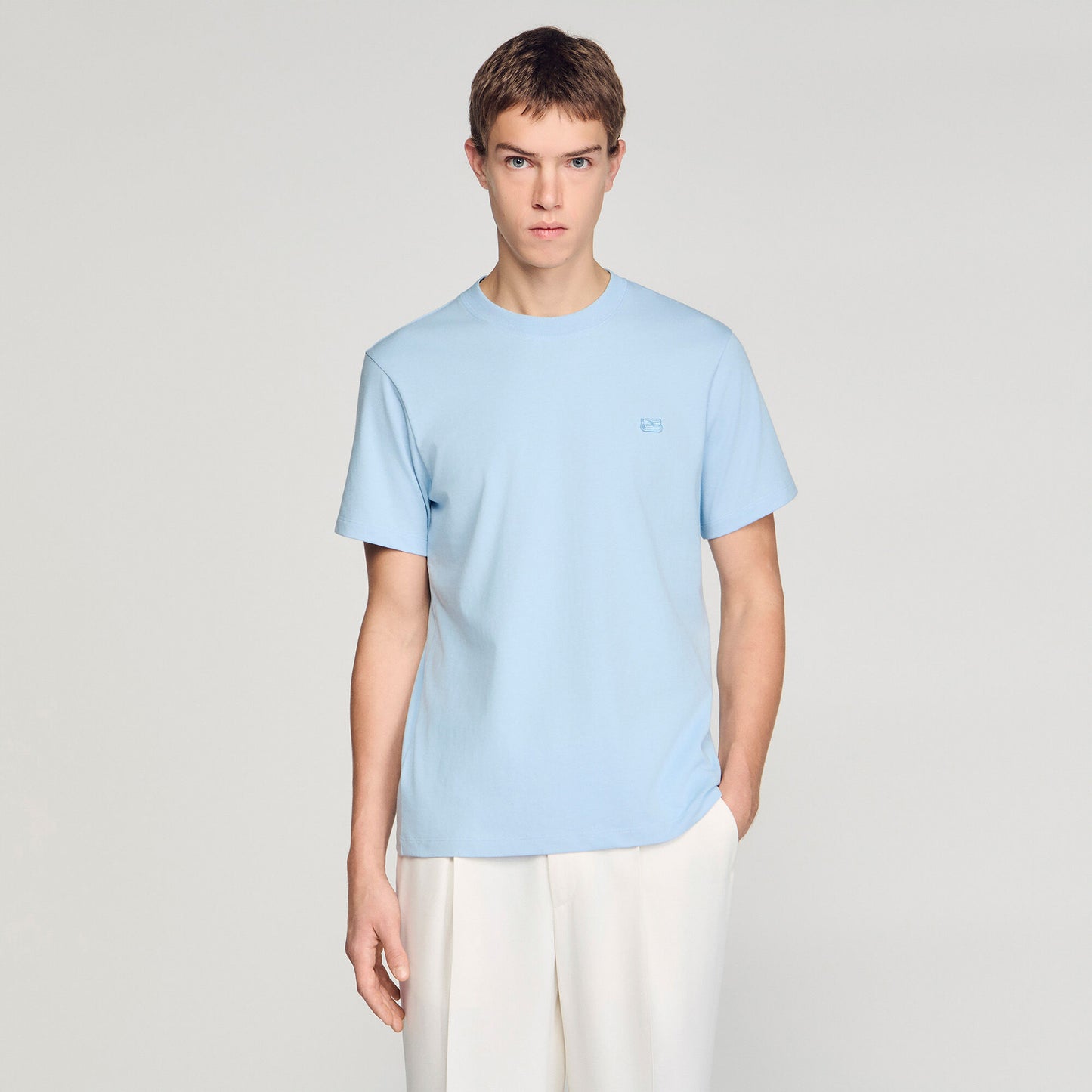 Camiseta con parche doble S