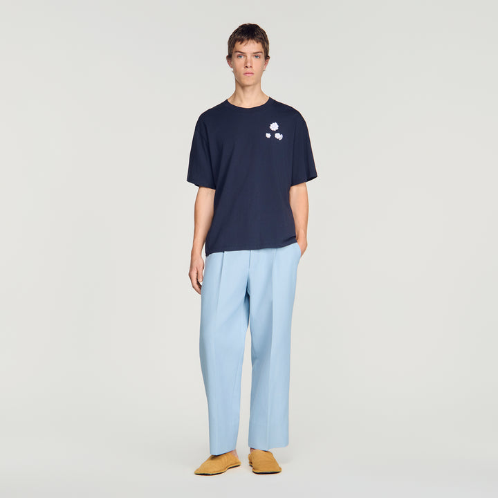 Camiseta de algodón estampado flor