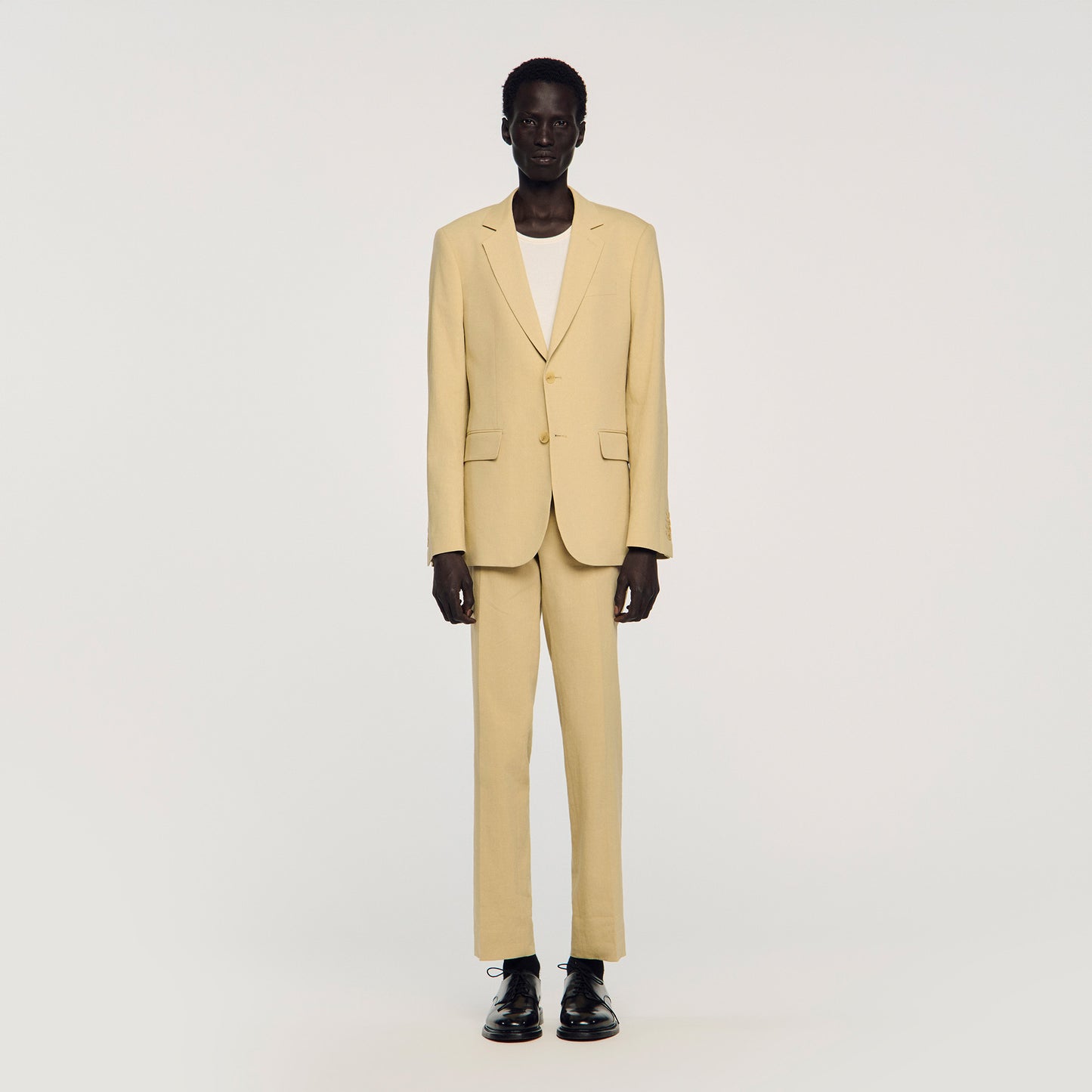 Chaqueta de traje clásica de lino